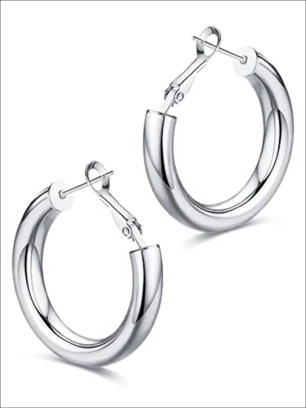 Chunky Hoop Earrings 14K Gold Plated Hollow Tube Lightweight Gift for Her